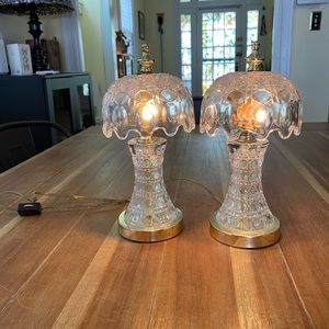 Vintage pair of boudoir lamps lead crystal Germany